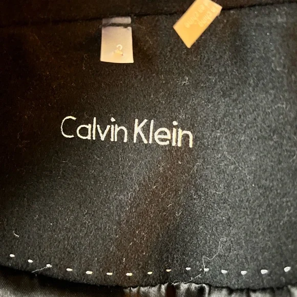 Calvin Klein Black Double-Breasted Trench Coat - Picture 5 of 9